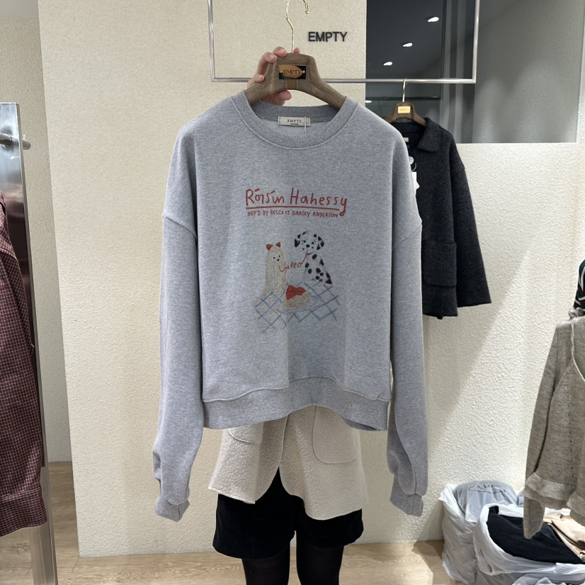 EMPTY東大門㊣實拍女士新品推薦休閑職業熱賣25秋冬衛衣加絨EMPTY衛衣圖色2