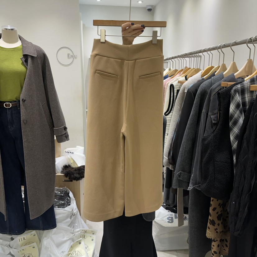 EN.U韓國代購㊣女士新款25秋冬人氣時尚熱賣職業休閑褲抓絨EN.U休閑褲