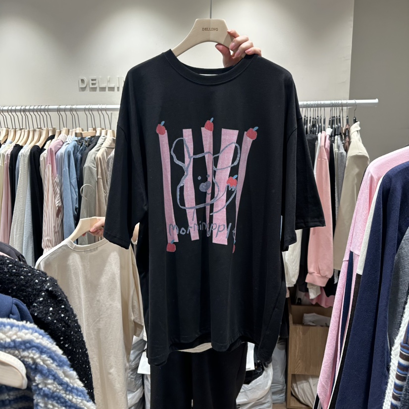 DELLING韓國代購㊣女裝新款休閑人氣真品職業25秋冬熱賣T恤DELLINGT恤圖色3