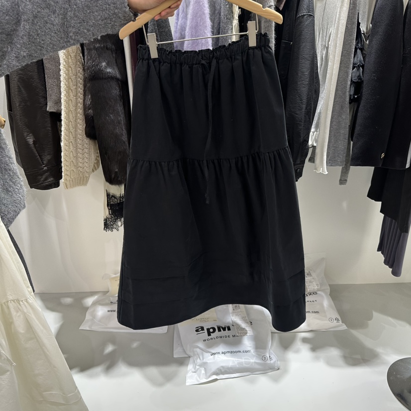 AHOY韓國代購㊣女裝新款人氣推薦時尚25秋冬真品職業長裙棉AHOY長裙圖色2