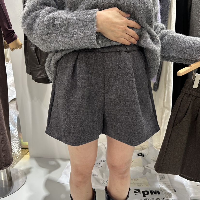 AHOY東大門㊣實拍女裝新款25秋冬真品推薦職業熱賣休閑短褲AHOY短褲圖色1