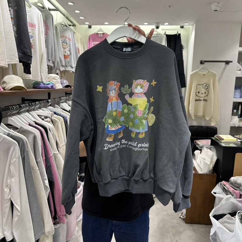 EVE東大門㊣實拍女裝新品熱賣休閑25秋冬真品推薦人氣衛衣加絨EVE衛衣圖色3