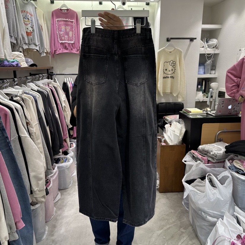 EVE韓國代購㊣女裝新品時尚熱賣休閑人氣真品25秋冬職業牛仔褲EVE牛仔褲