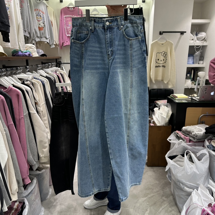 EVE韓國代購㊣女裝新品時尚熱賣休閑人氣真品25秋冬職業牛仔褲EVE牛仔褲圖色1