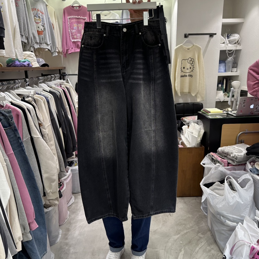 EVE韓國代購㊣女裝新品時尚熱賣休閑人氣真品25秋冬職業牛仔褲EVE牛仔褲圖色2