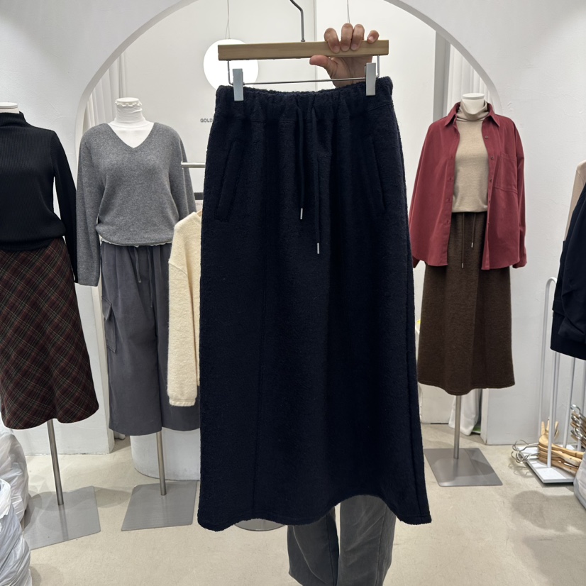 GOLDEN MARKET韓國代購㊣女裝新品時尚25秋冬人氣休閑長裙GOLDEN MARKET長裙圖色3