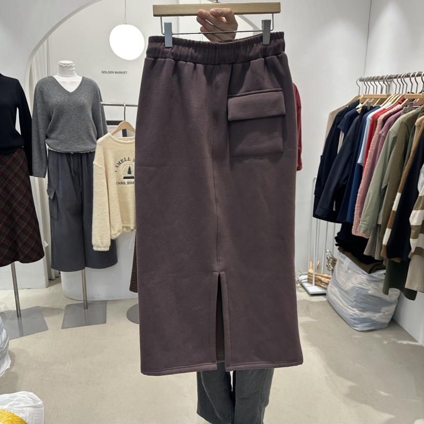 GOLDEN MARKET韓國代購㊣女士新品25秋冬真品時尚長裙加絨GOLDEN MARKET長裙