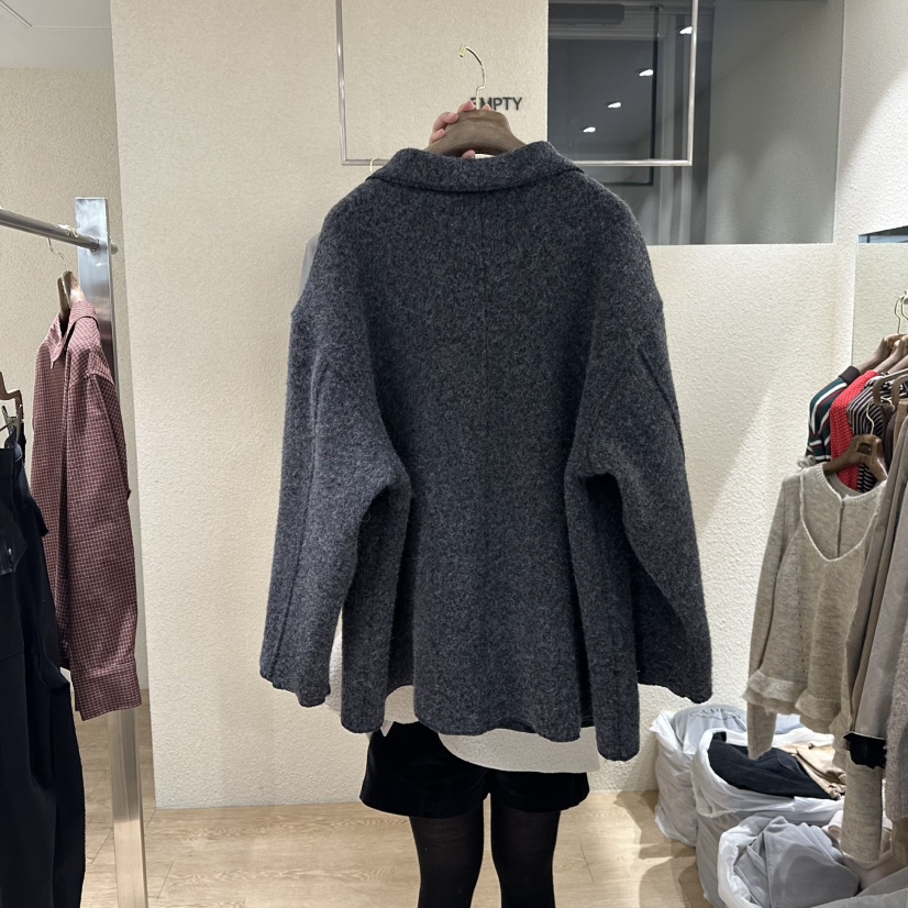 EMPTY東大門㊣實拍女士新品真品職業熱賣25秋冬推薦中長款大衣EMPTY中長款大衣