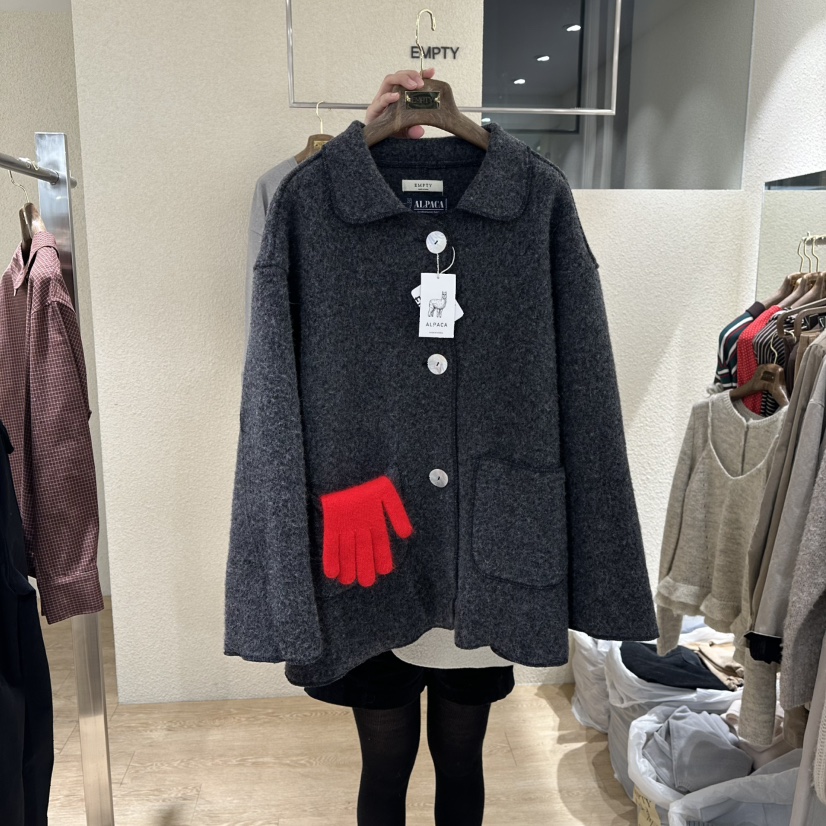 EMPTY東大門㊣實拍女士新品真品職業熱賣25秋冬推薦中長款大衣EMPTY中長款大衣圖色3