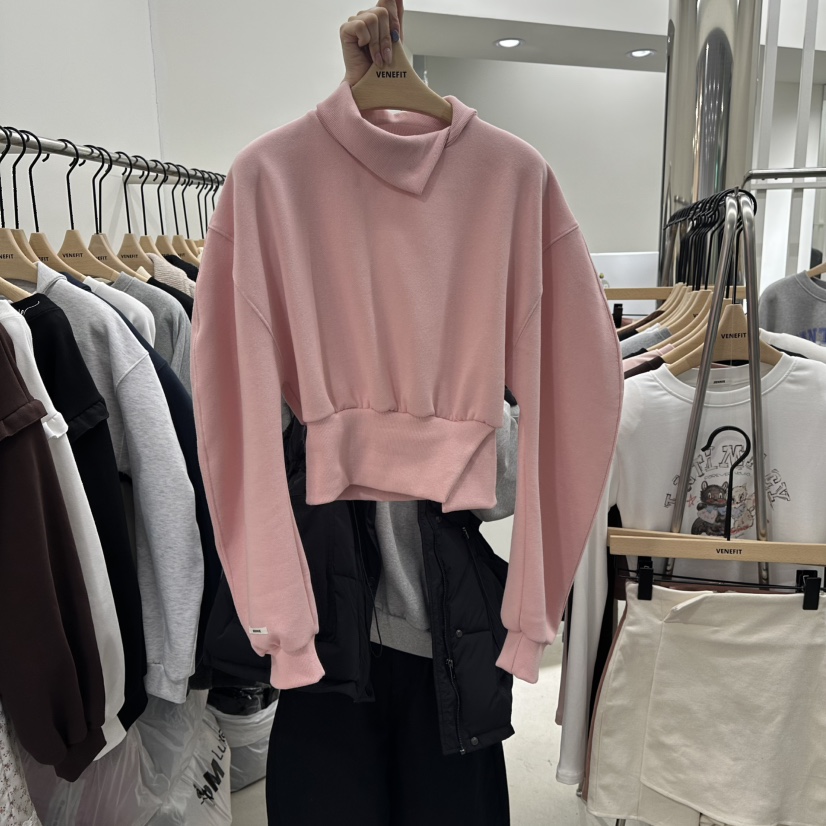 VENEFIT韓國代購㊣女士新品人氣熱賣休閑時尚推薦衛衣加絨高領VENEFIT/JENNIE衛衣圖色1