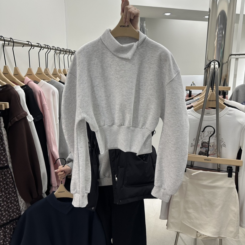 VENEFIT韓國代購㊣女士新品人氣熱賣休閑時尚推薦衛衣加絨高領VENEFIT/JENNIE衛衣圖色2