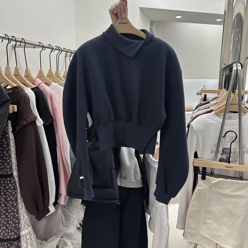 VENEFIT韓國代購㊣女士新品人氣熱賣休閑時尚推薦衛衣加絨高領VENEFIT/JENNIE衛衣圖色3