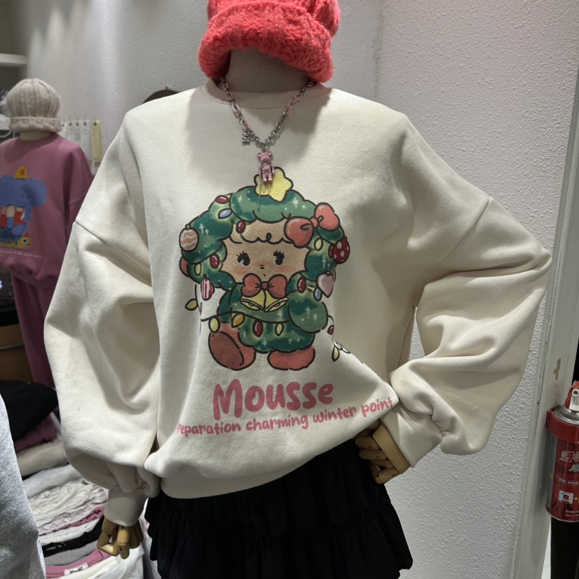 EVE東大門㊣實拍女士新品真品25秋冬推薦人氣職業熱賣衛衣加絨EVE衛衣圖色1