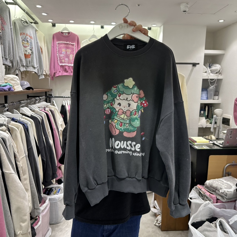 EVE東大門㊣實拍女士新品真品25秋冬推薦人氣職業熱賣衛衣加絨EVE衛衣圖色3