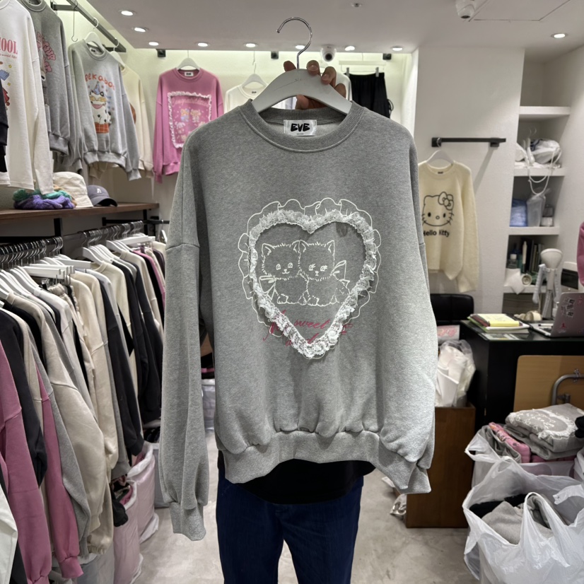 EVE東大門㊣實拍女裝新款推薦25秋冬真品熱賣休閑人氣衛衣加絨EVE衛衣圖色2