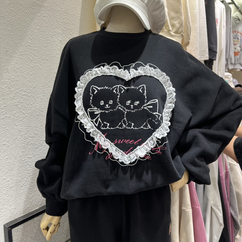 EVE東大門㊣實拍女裝新款推薦25秋冬真品熱賣休閑人氣衛衣加絨EVE衛衣圖色3