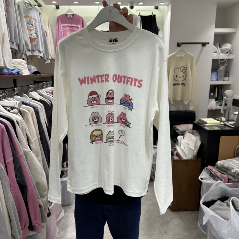 EVE東大門㊣代購女士新品25秋冬熱賣真品職業時尚人氣長袖T恤EVE長袖T恤圖色1