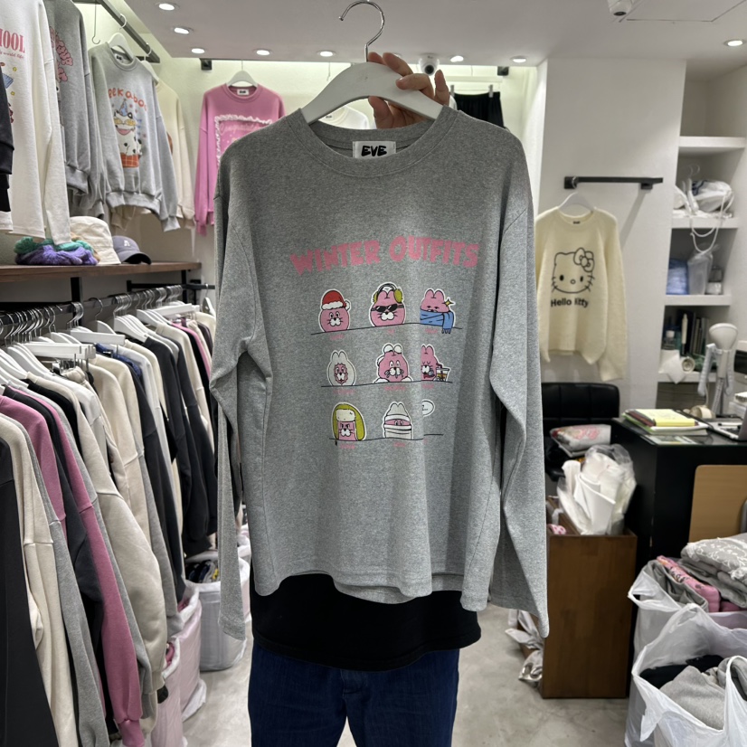 EVE東大門㊣代購女士新品25秋冬熱賣真品職業時尚人氣長袖T恤EVE長袖T恤圖色2