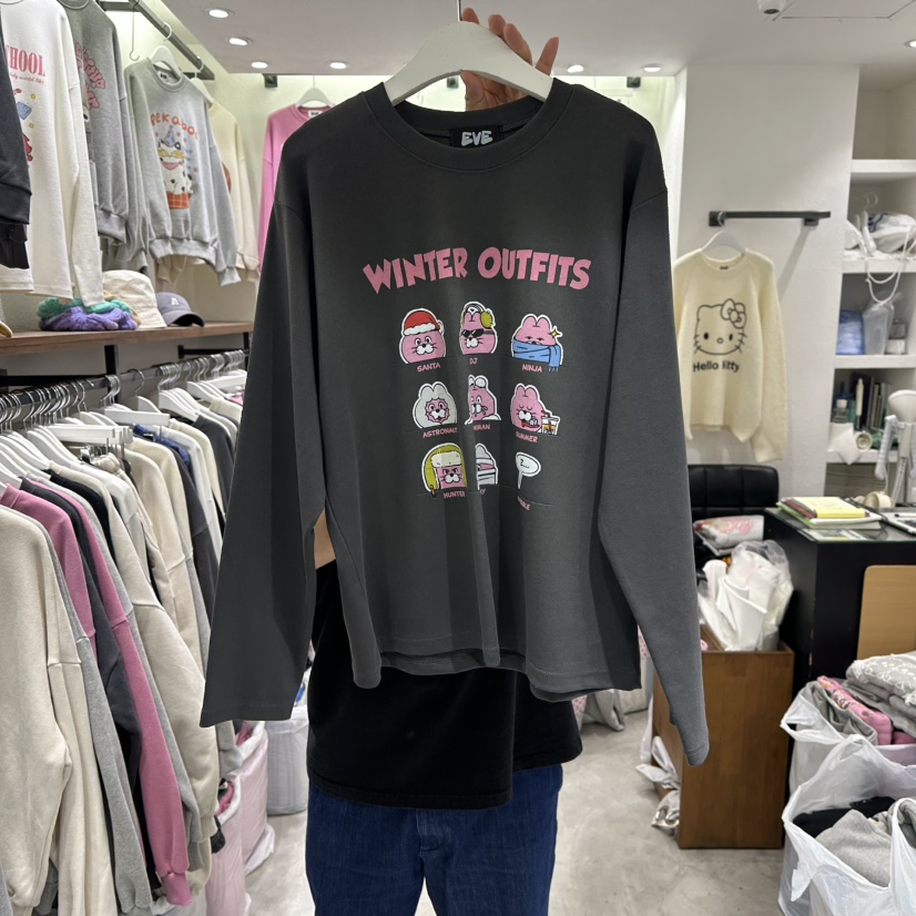 EVE東大門㊣代購女士新品25秋冬熱賣真品職業時尚人氣長袖T恤EVE長袖T恤圖色3