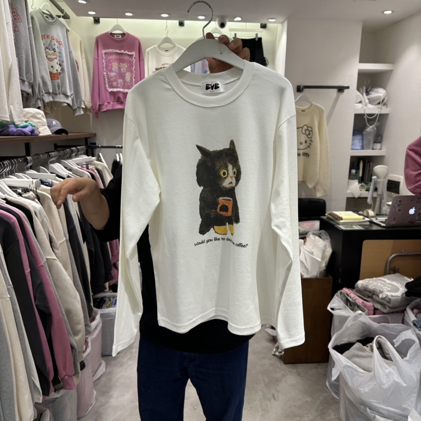 EVE韓國代購㊣女裝新款熱賣真品推薦人氣時尚職業25秋冬長袖T恤EVE長袖T恤圖色1