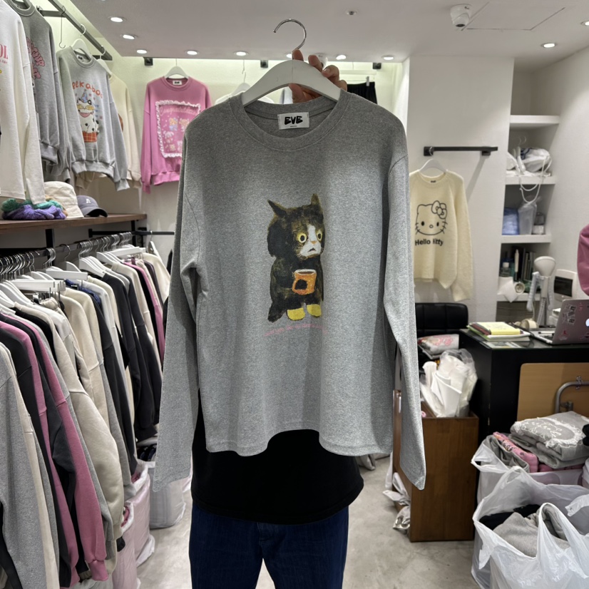 EVE韓國代購㊣女裝新款熱賣真品推薦人氣時尚職業25秋冬長袖T恤EVE長袖T恤圖色2
