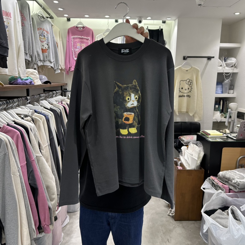 EVE韓國代購㊣女裝新款熱賣真品推薦人氣時尚職業25秋冬長袖T恤EVE長袖T恤圖色3