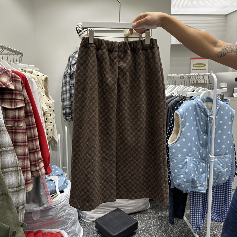 VINTAGE 888韓國代購㊣女裝新款時尚推薦職業25秋冬休閑長裙VINTAGE888/TRIPLE EIGHT長裙