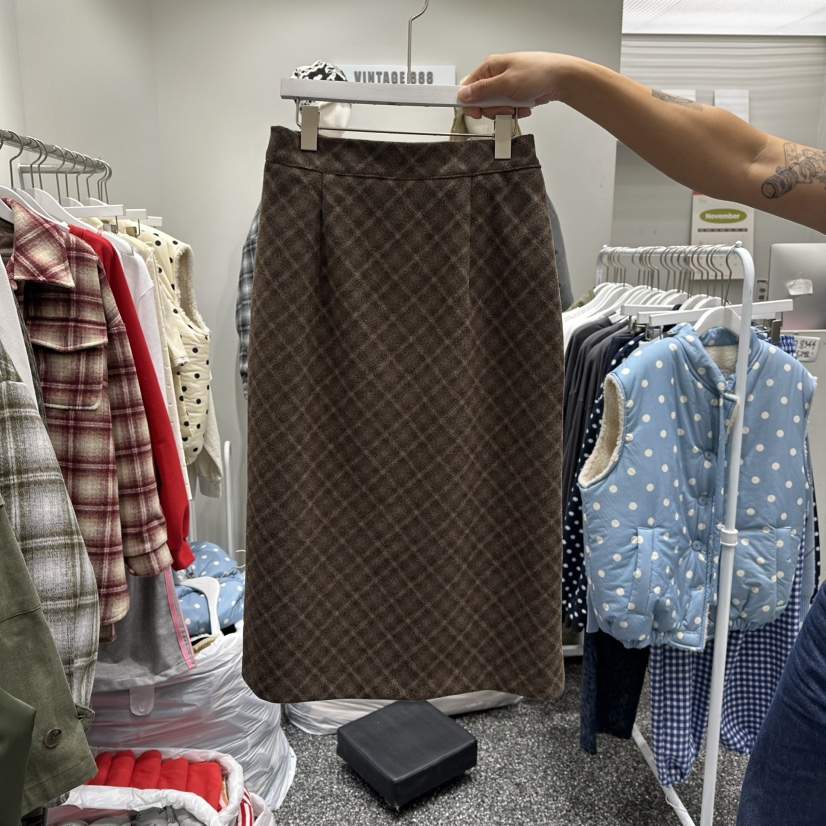 VINTAGE 888韓國代購㊣女裝新款時尚推薦職業25秋冬休閑長裙VINTAGE888/TRIPLE EIGHT長裙圖色2