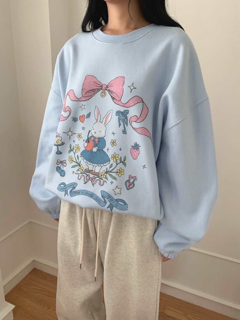 TOLL東大門㊣代購女裝新品職業休閑人氣推薦時尚熱賣衛衣兔子TOLL衛衣