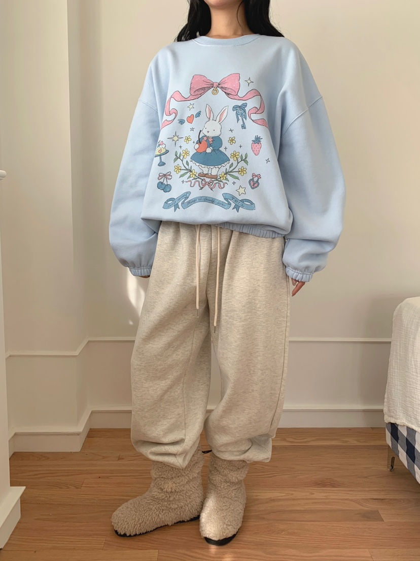 TOLL東大門㊣代購女裝新品職業休閑人氣推薦時尚熱賣衛衣兔子TOLL衛衣