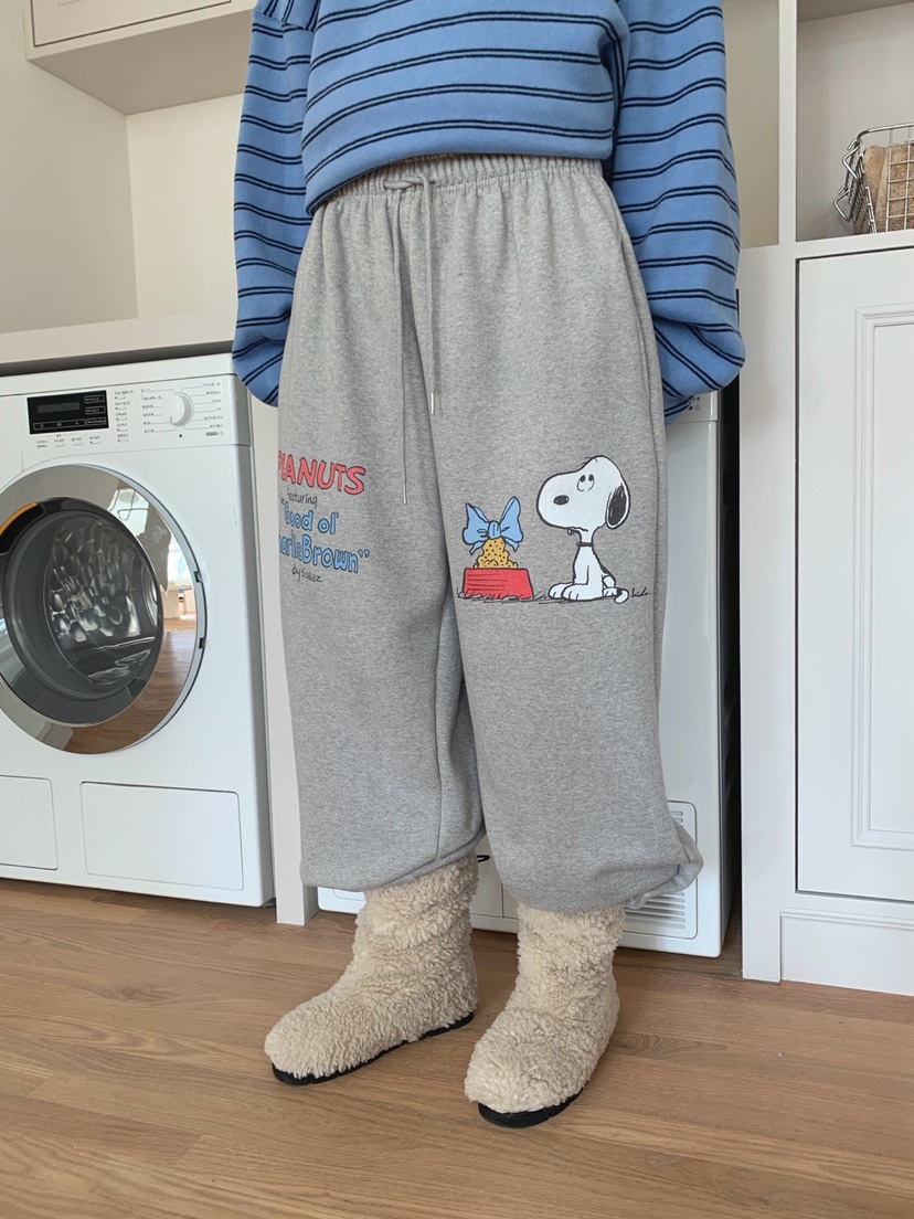 TOLL東大門㊣代購女裝新品推薦時尚休閑人氣熱賣休閑褲史努比TOLL休閑褲