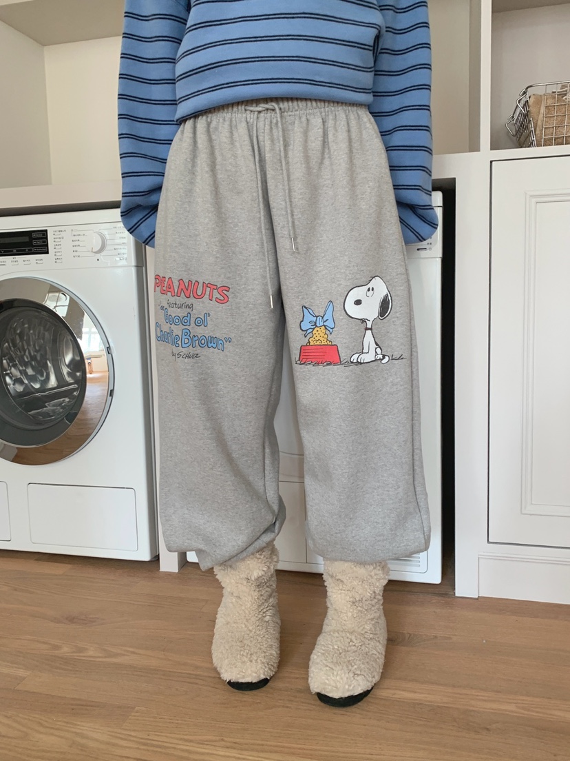 TOLL東大門㊣代購女裝新品推薦時尚休閑人氣熱賣休閑褲史努比TOLL休閑褲