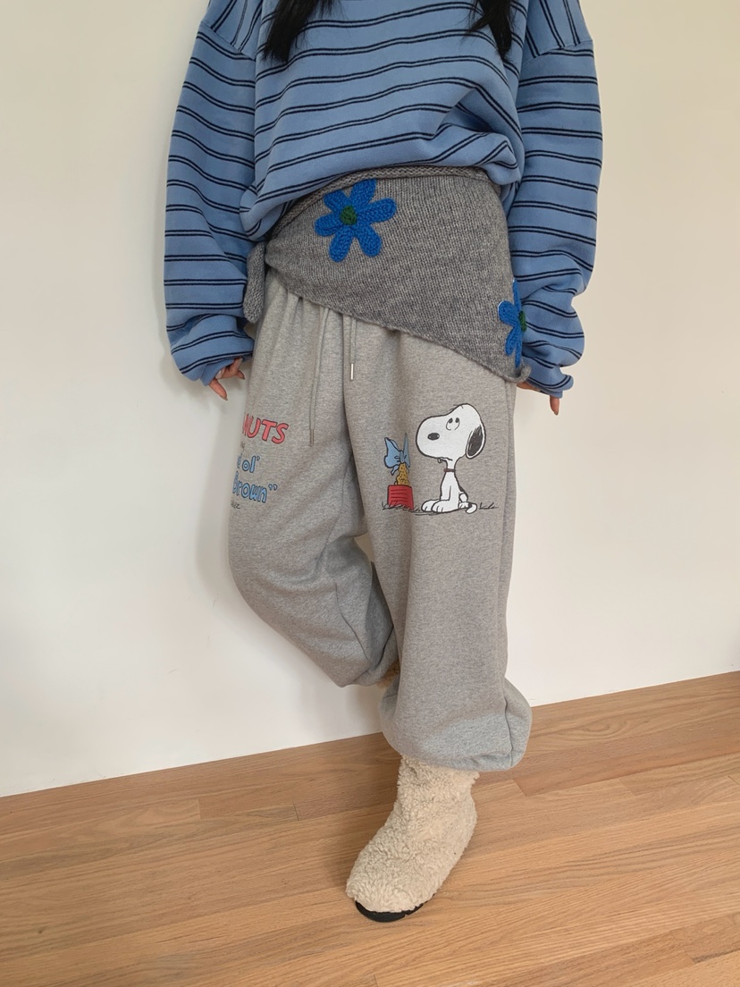 TOLL東大門㊣代購女裝新品推薦時尚休閑人氣熱賣休閑褲史努比TOLL休閑褲