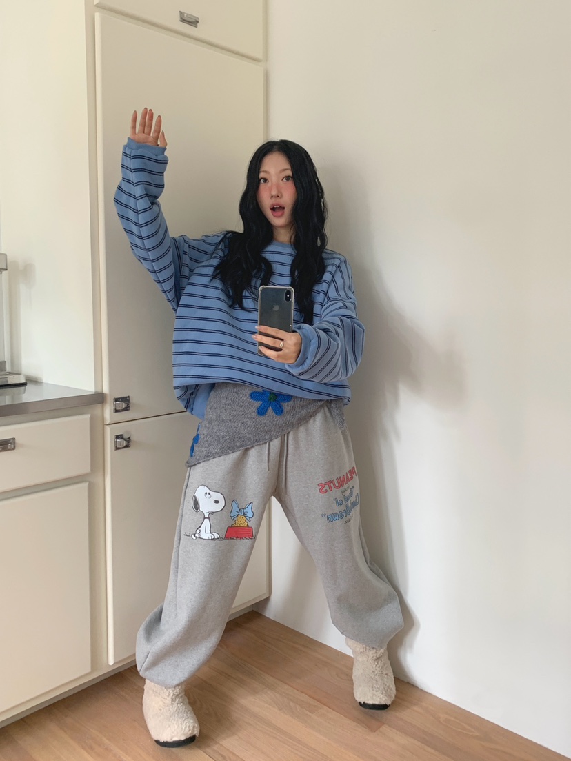 TOLL東大門㊣代購女裝新品推薦時尚休閑人氣熱賣休閑褲史努比TOLL休閑褲