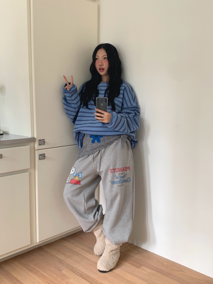 TOLL東大門㊣代購女裝新品推薦時尚休閑人氣熱賣休閑褲史努比TOLL休閑褲