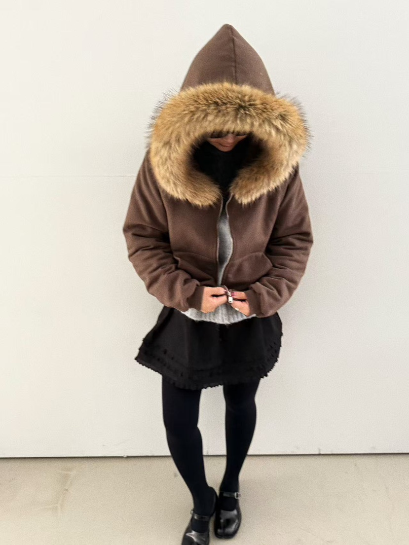 OLI SEOUL韓國代購㊣女裝新品時尚熱賣真品夾克連帽衫浣熊OLI SEOUL夾克