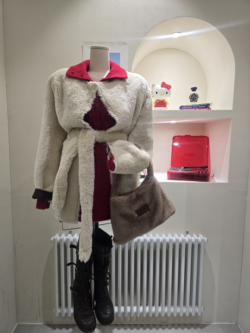 LIKEVAM韓國代購㊣女裝新款人氣休閑推薦真品25秋冬夾克含腰帶LIKEVAM夾克