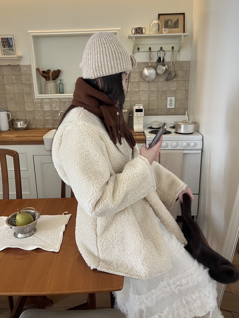 LIKEVAM韓國代購㊣女裝新款人氣休閑推薦真品25秋冬夾克含腰帶LIKEVAM夾克