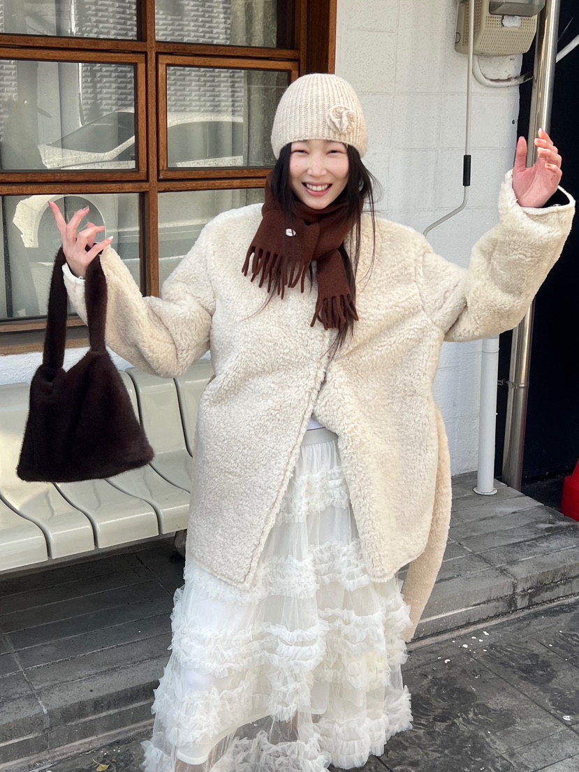 LIKEVAM韓國代購㊣女裝新款人氣休閑推薦真品25秋冬夾克含腰帶LIKEVAM夾克