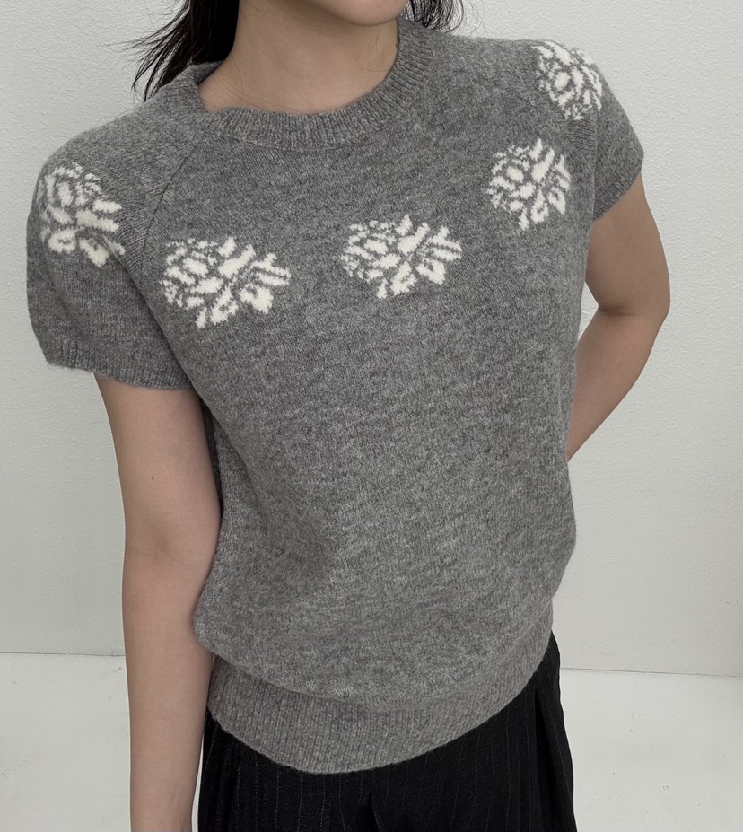 JMIND韓國代購㊣女裝新品25秋冬推薦休閑熱賣人氣職業毛衣花朵JMIND毛衣