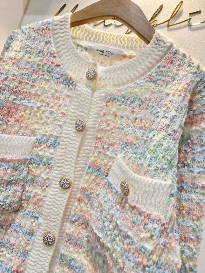 BLING BLING-S東大門㊣代購女裝新款25秋冬真品針織衫開衫BLING BLING-S針織衫