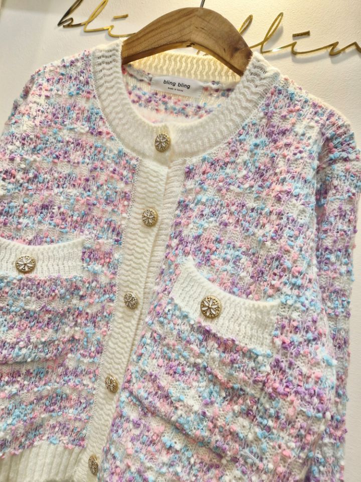 BLING BLING-S東大門㊣代購女裝新款25秋冬真品針織衫開衫BLING BLING-S針織衫