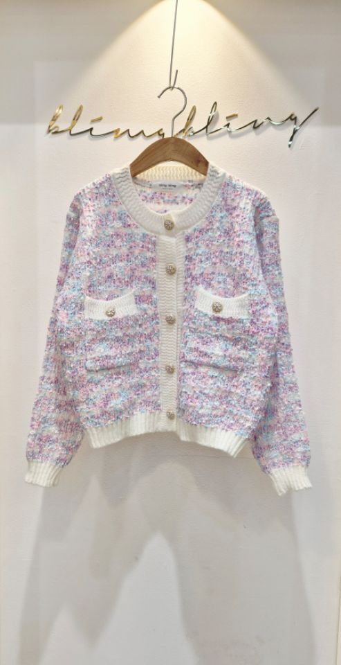 BLING BLING-S東大門㊣代購女裝新款25秋冬真品針織衫開衫BLING BLING-S針織衫圖色2