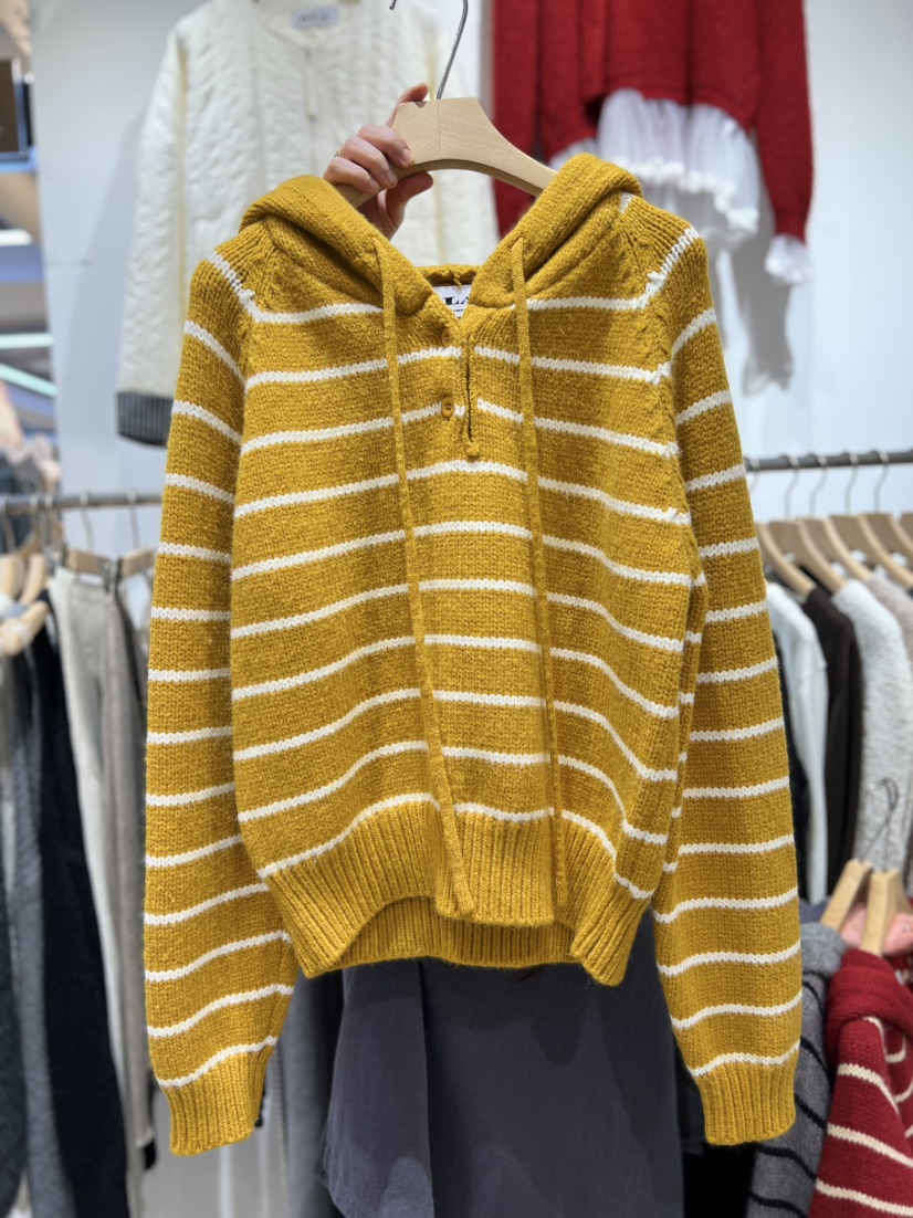 OLA韓國代購㊣女士新款人氣熱賣時尚推薦休閑職業針織衫連帽衫mellor/OLA針織衫圖色2