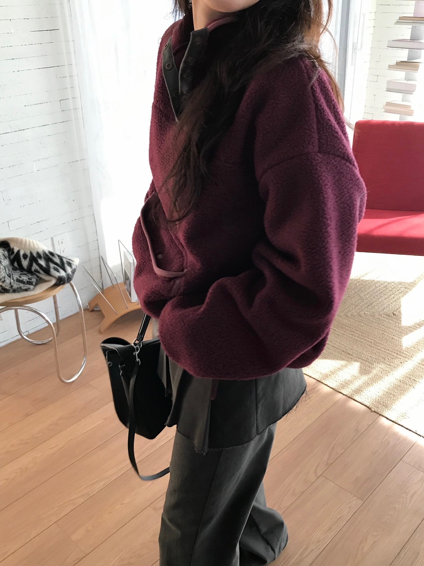 ESCHER韓國代購㊣女士新品推薦真品人氣職業休閑衛衣羊毛拉鏈ESCHER衛衣