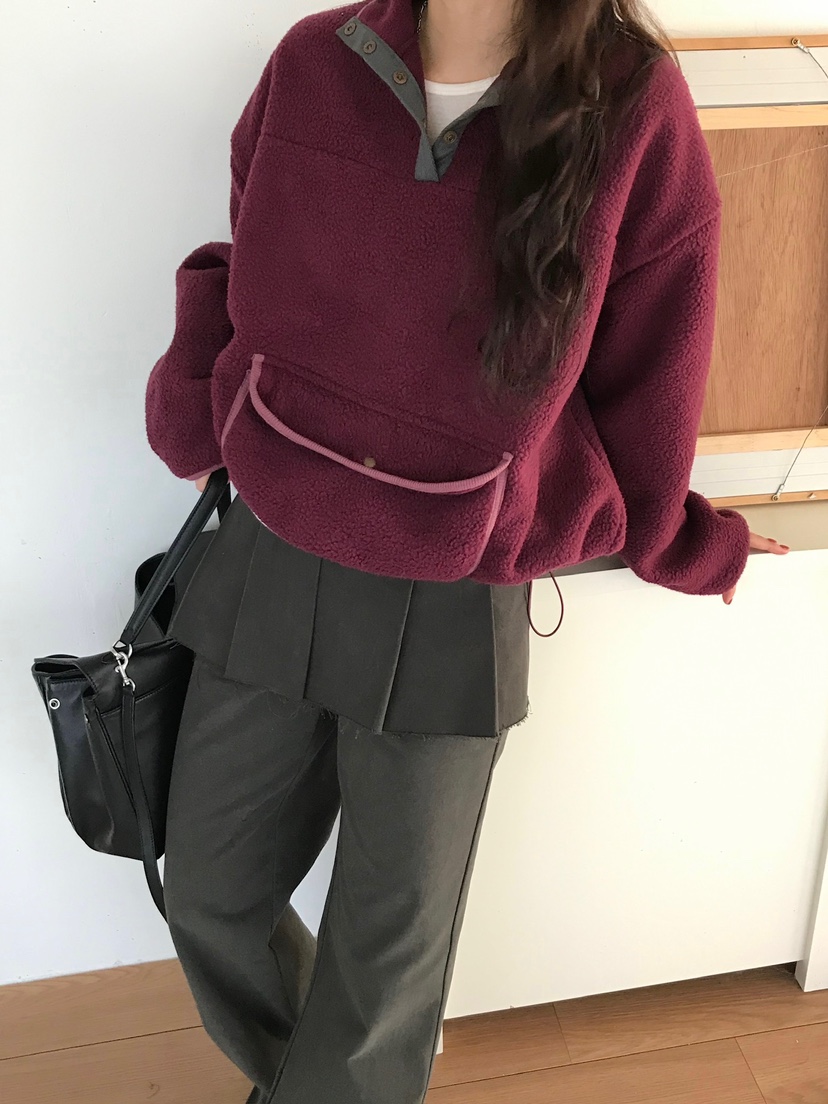 ESCHER韓國代購㊣女士新品推薦真品人氣職業休閑衛衣羊毛拉鏈ESCHER衛衣