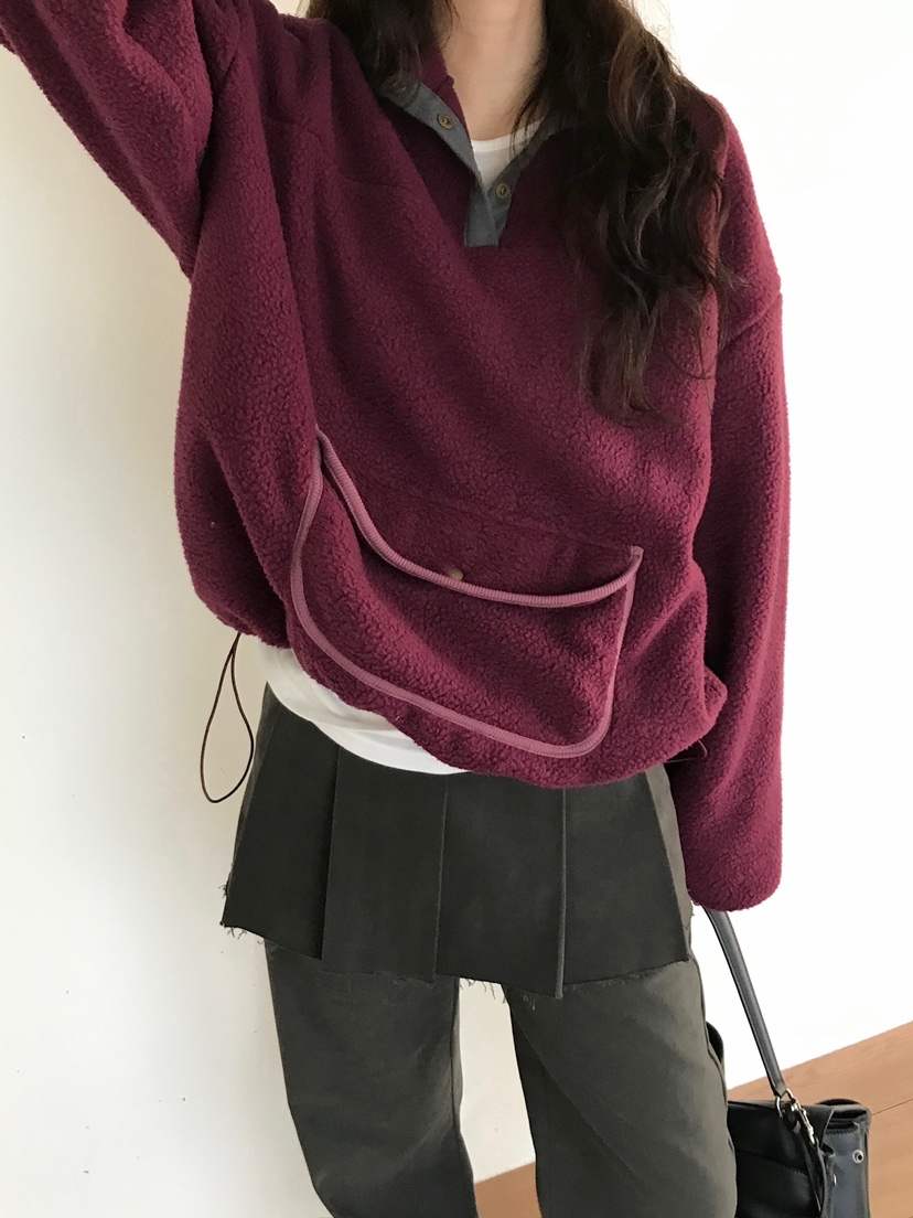 ESCHER韓國代購㊣女士新品推薦真品人氣職業休閑衛衣羊毛拉鏈ESCHER衛衣