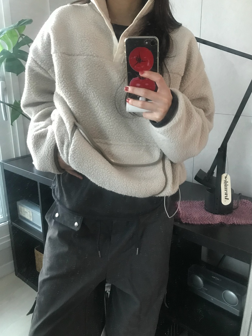 ESCHER韓國代購㊣女士新品推薦真品人氣職業休閑衛衣羊毛拉鏈ESCHER衛衣