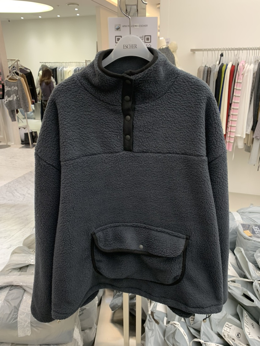 ESCHER韓國代購㊣女士新品推薦真品人氣職業休閑衛衣羊毛拉鏈ESCHER衛衣圖色1