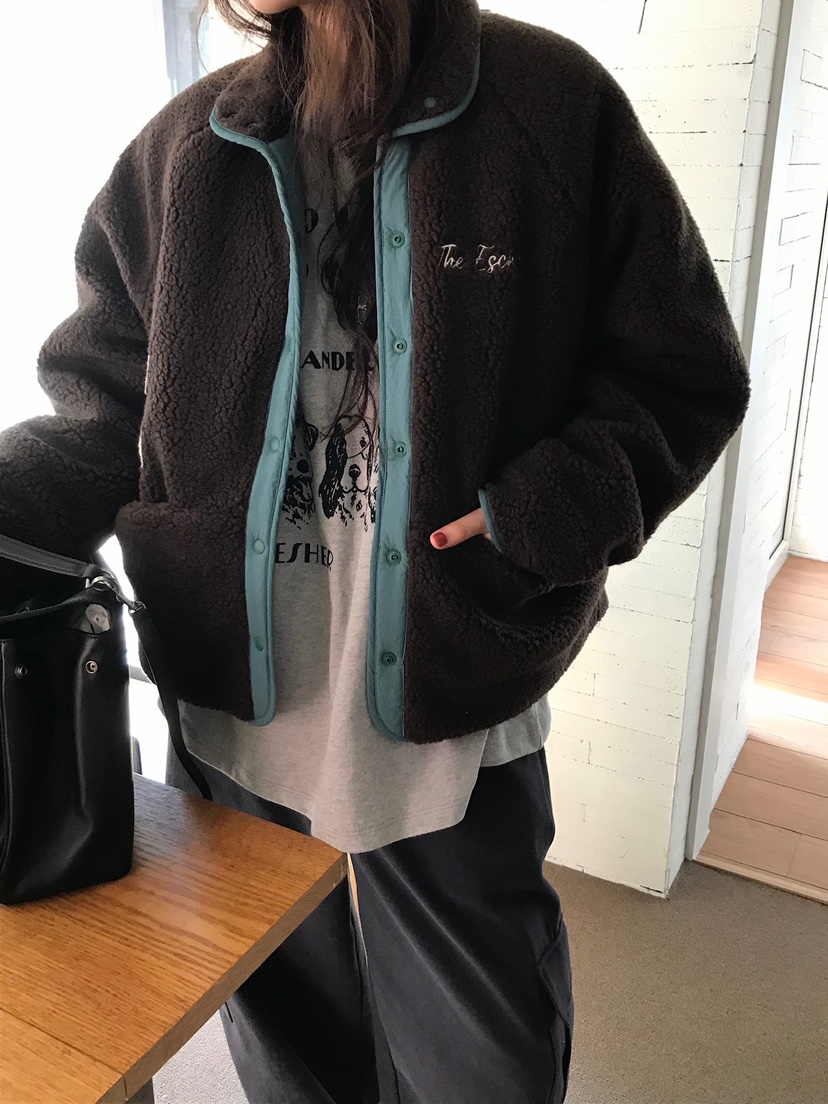 ESCHER韓國代購㊣女裝新款熱賣真品推薦25秋冬休閑時尚夾克ESCHER夾克